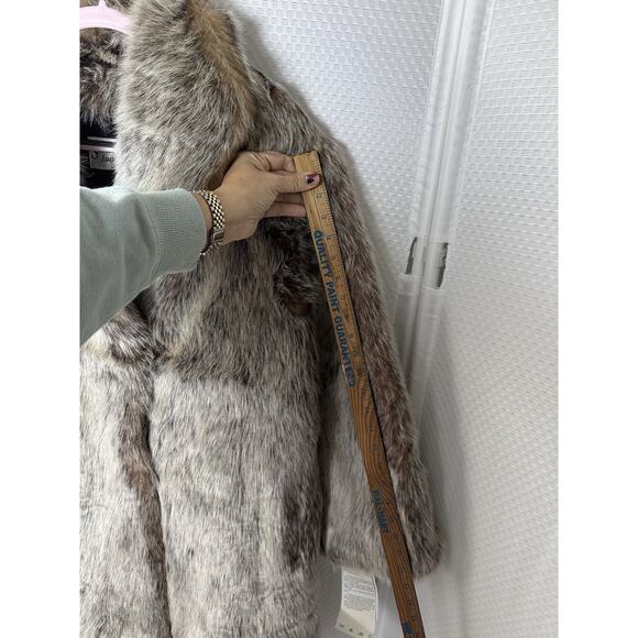 SCANDINAVIAN FOX FAUX FUR Unisex COAT NEW XL VINTAGE - Picture 3 of 16